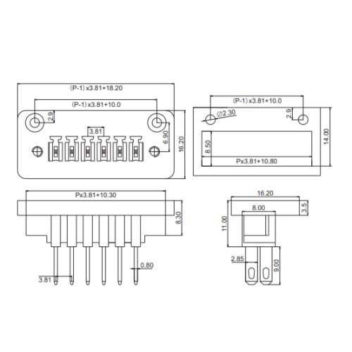 Società del terminale plug-in da 3,81 mm a parete